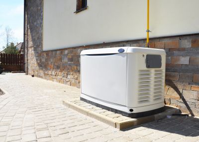 Generator with Home Exterior in Background